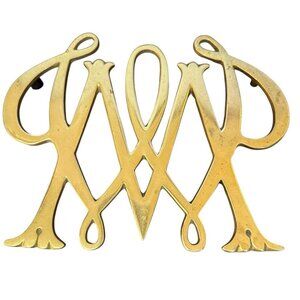 Williamsburgh William & Mary 1950  Brass Trivet  7.75" x 6